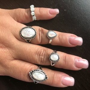 Opal Color Set of 5 Rings !!